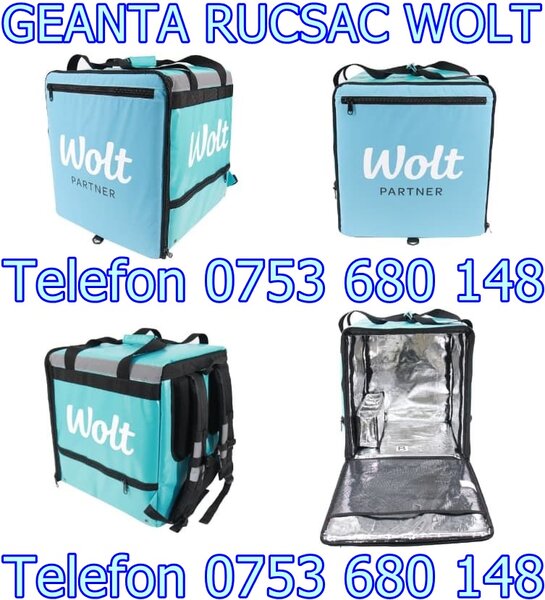 Geanta noua Wolt rucsac izoterm util si pt Glovo Bolt Food Bringo Tazz Uber